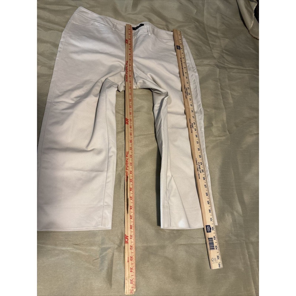 White House Black Market Women’s Tailored Pants Beige Size 14 Slim Ankle Pockets - Picture 13 of 14